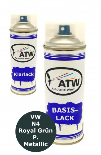 Autolack für VW N4 Royal Grün P. Metallic +400ml Klarlack Set